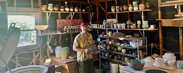 Bernie James in her studio.