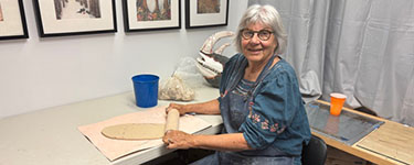 Bernie James in her studio.